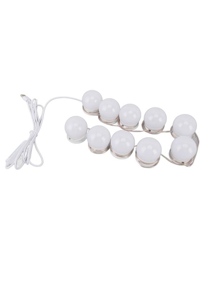 LED Vanity Lights with 10 Dimmable Bulbs USB Adjustable Color and Brightness Mirror Lights for Makeup Dressing Room Bathroom