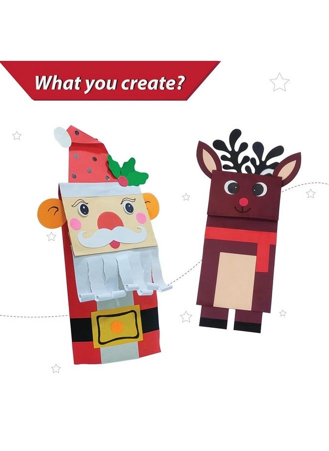 Lighthouse - LIGHTHOUSE Art and Craft Kit | DIY Santa Claus Puppet Kit for Kids, Includes Brown Paper Bag, Santa Paper Cutouts, and More | Christmas Gift for Kids (Pack of 10) - Image 1