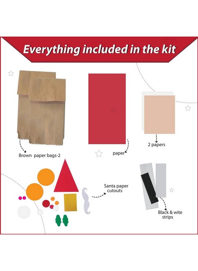 Lighthouse - LIGHTHOUSE Art and Craft Kit | DIY Santa Claus Puppet Kit for Kids, Includes Brown Paper Bag, Santa Paper Cutouts, and More | Christmas Gift for Kids (Pack of 10) - Image 1