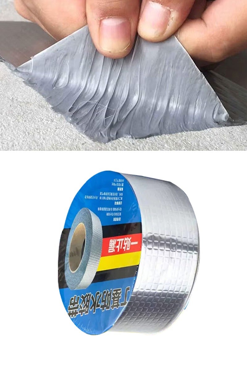 rocooart 1 PCS Waterproof Tape Aluminium Foil Tape Leakage Repair Waterproof Adhesive Tape Sealing Butyl Rubber Tape Be Suitable For Pipe Leakage Roof Water Tape - Image 1