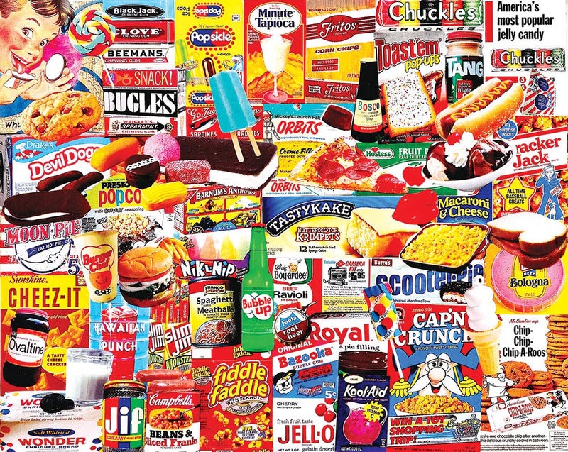 White Mountain Puzzles Things I Ate As A Kid Collage Puzzle - 1000 Piece Jigsaw Puzzle - Image 1
