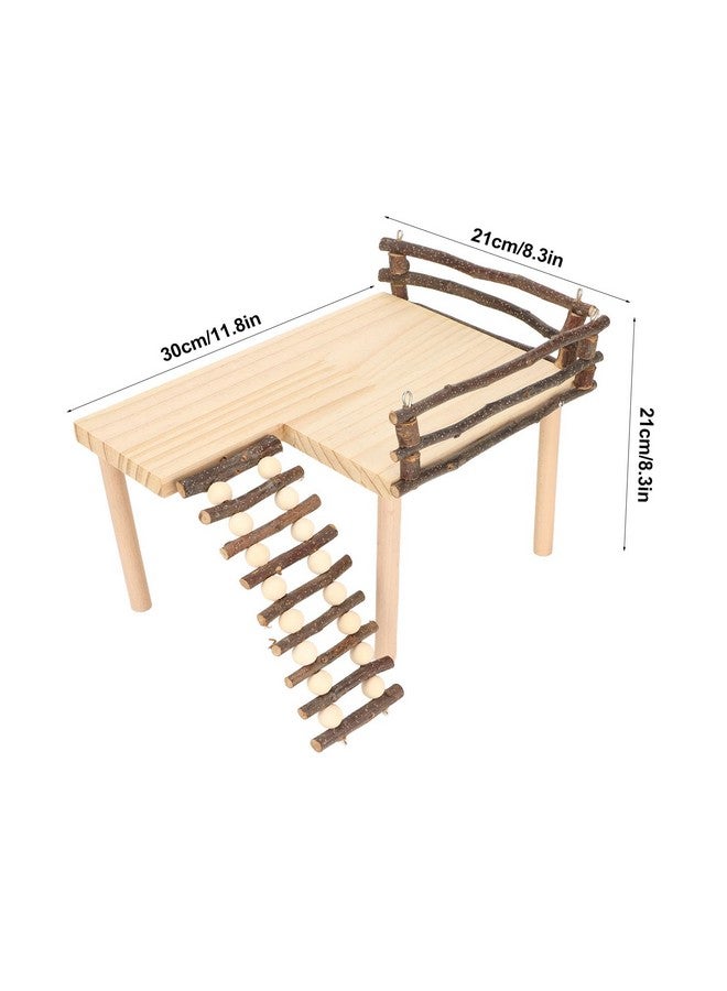 إستنك مجموعة تسلق الهامستر، نشاط لعب خشبي متعدد الأغراض للهامستر، ملعب تسلق صغير مع سلم تسلق للأكل واللعب والراحة - Image 5