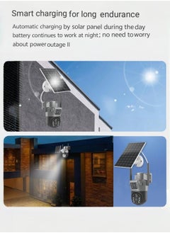 Generic 4K 8MP Solar Camera 4G Sim PTZ Cameras，Security Camera，CCTV Camera，Outdoor Dual Lens IP Camara Solar Panel CCTV Security Built in Battery PIR Cam， (With 64GB SD Card) ﻿  - Image 3