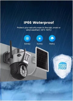 Generic 4K 8MP Solar Camera 4G Sim PTZ Cameras，Security Camera，CCTV Camera，Outdoor Dual Lens IP Camara Solar Panel CCTV Security Built in Battery PIR Cam， (With 64GB SD Card) ﻿  - Image 5