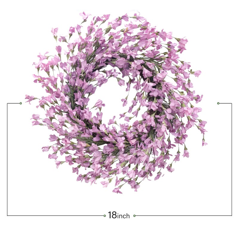 Bibelot Spring Wreath for Front Door, Artificial Forsythia Flower Wreath 18â€™â€™ Artificial Blossom Flower Decoration Farmhouse for Festival Wall Decor - Image 3