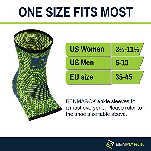 Benmarck Ankle Compression Sleeve, Plantar Fasciitis Sock, Foot Arch and Achilles Tendon Support Brace for Running for Men and Women by (Fjord Blue, Unisize) - Image 2