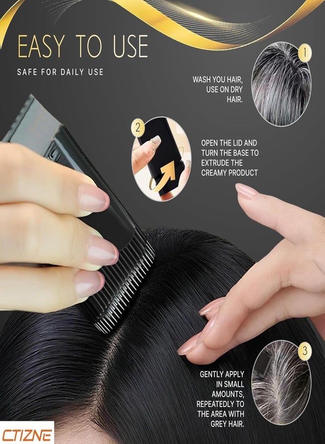 KEMETHY New Hair Color Comb Stick, Waterproof and Sweat-Proof Instant Hair Dye Stick Grey Hair Coverage for Men & Women, Easy Application (Black) - Image 3