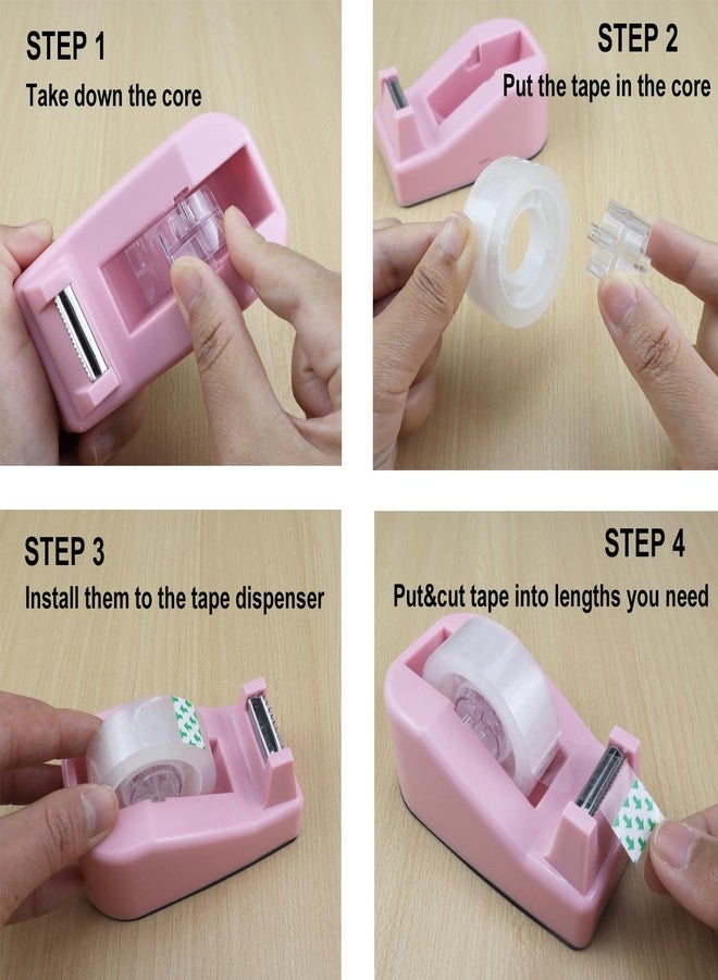 Aacehlh 1Pcs Desktop Tape Dispenser,Adhesive Roll Holder with Weighted Nonskid Base,Office Tape Dispensers for School, Office and Home (Purple) - Image 4