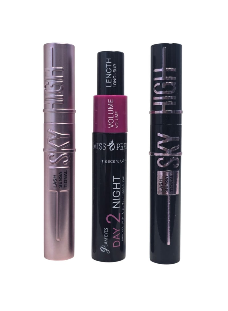 Lash Sensational Waterproof Lengthening Mascara, 3 Count