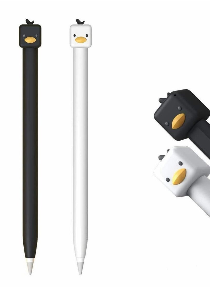 Y&D Soft Case for Apple Pencil 2nd Generation, Cute Duck Design Silicone Stylus Holder Cover, Protective Cover Accessories, 2pcs  - Image 1
