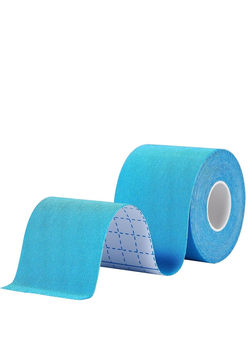 cyleto Pro Synthetic Kinesiology Tape 1 Roll, Athetic Sports Tape for Muscle Joint Support, Pain Relief for Knee Elbow Wrist Ankle Plantar Fasciitis, 2 in x 16.4 Ft, Light Blue - Image 1