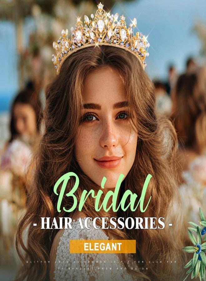EVILD Gold Tiaras and Crowns, Fairy Headpiece, Bridal Wedding Headband for Women - Image 5