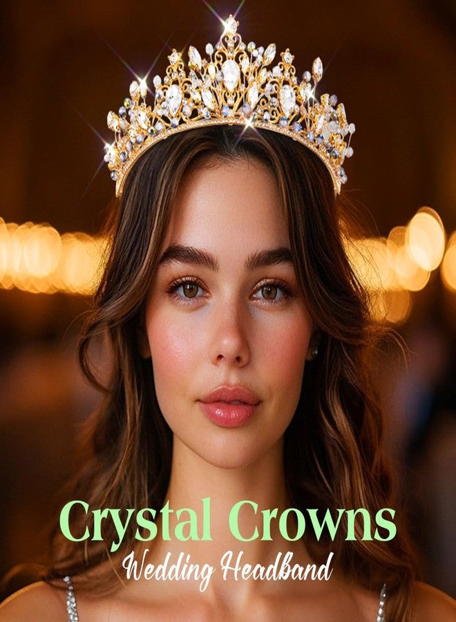 EVILD Gold Tiaras and Crowns, Fairy Headpiece, Bridal Wedding Headband for Women - Image 3