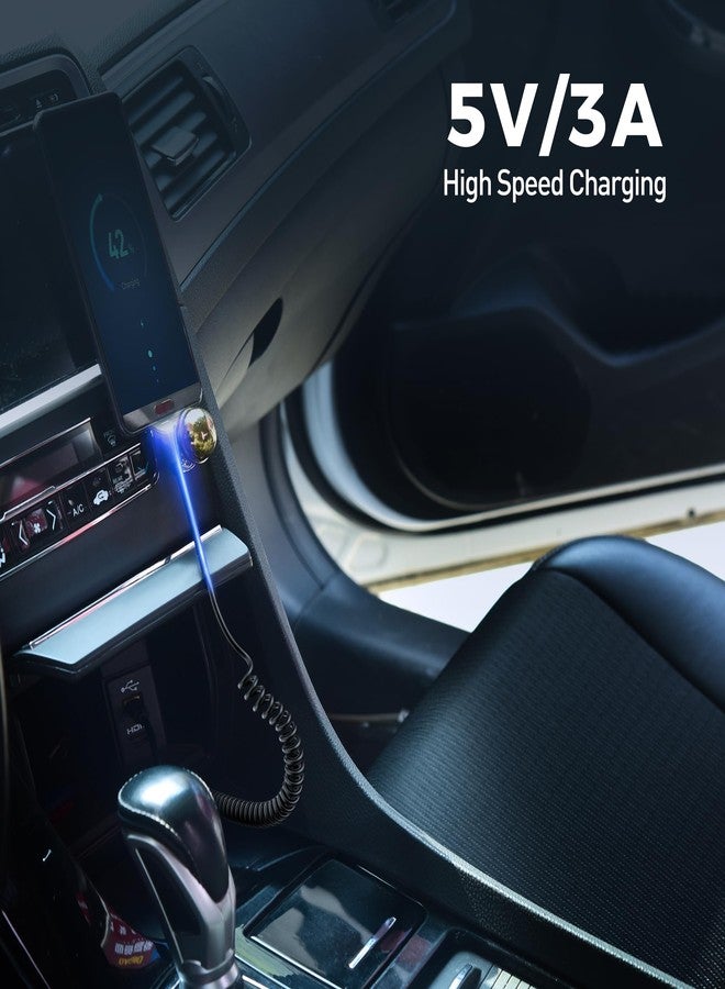 Cable Matters USB to USB C Coiled Cable with 3A/15W Fast Charging 1-4ft, Support Apple CarPlay, Android Auto, Coiled USBA to USBC Cable, for iPhone 16/15 Pro Max Plus, Galaxy S23, iPad - Image 3