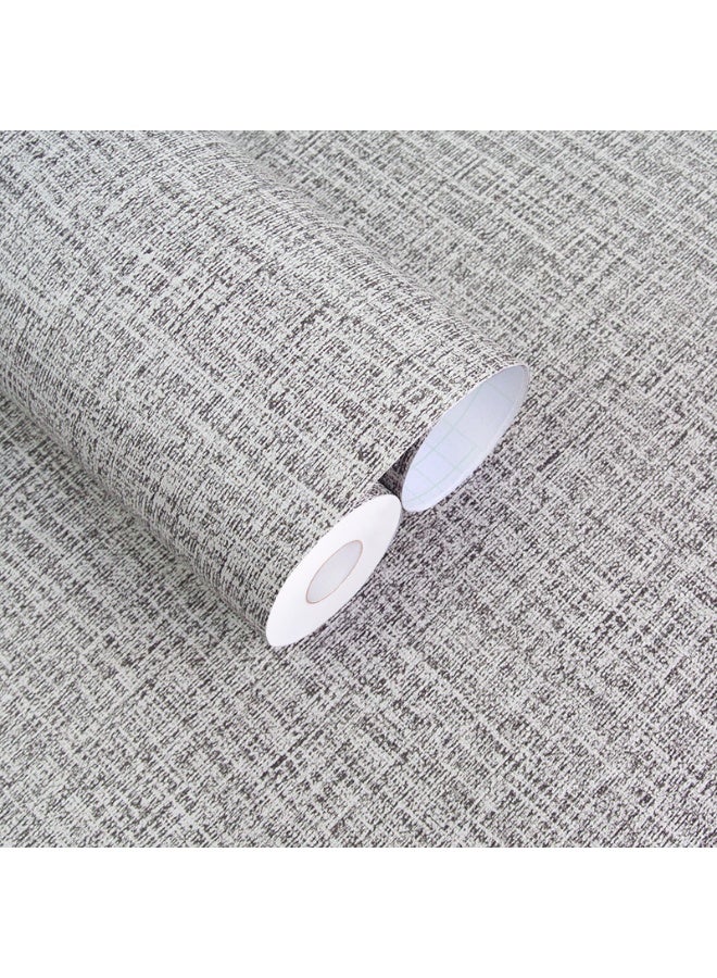 آنا ورق حائط ذاتي الالتصاق بتصميم قماش سميك رمادي غامق 40 سم × 10 م - Image 3