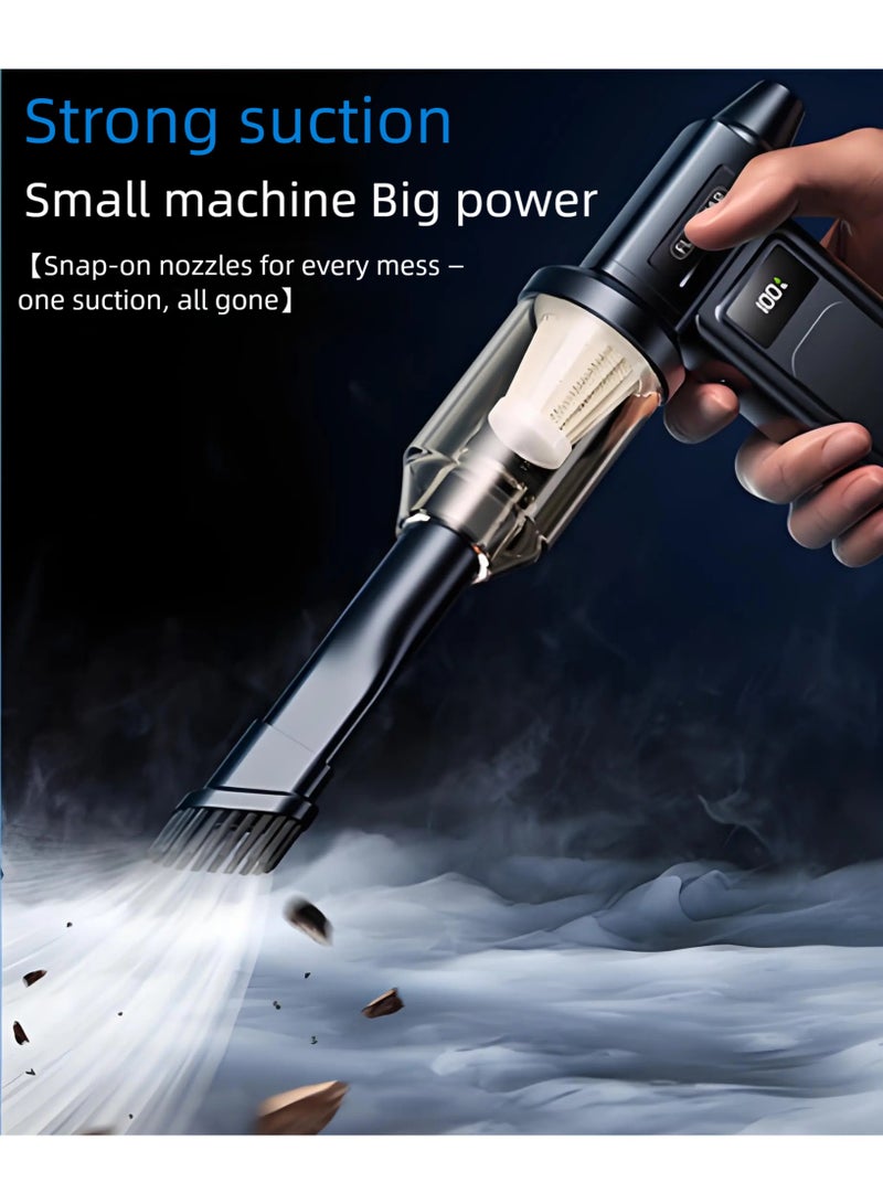SYOSI Brushless Dual-Turbo Portable Jet Fan & Vacuum Blower – 35 M/S Wind Speed, LED Display, Rechargeable Wireless for Car & Home Cleaning - Image 4