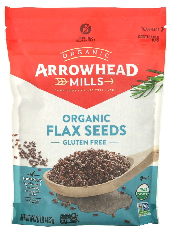 Organic Flax Seeds Gluten Free 1 lb (453 g)