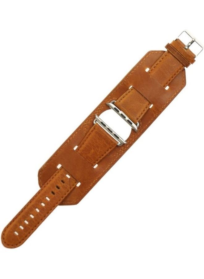 NIBEMINENT Replacement Watchband for Apple Watch Series 5/4/3/2/1 38/40mm Light Brown - Image 3