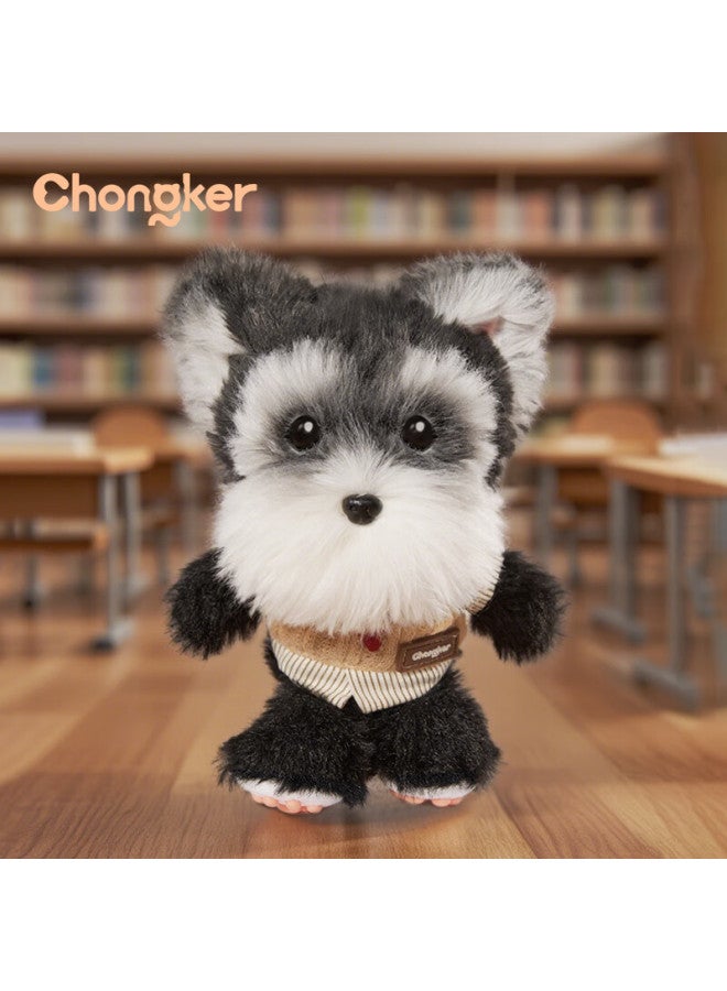 Chongker Chongke Dog Plush Toy Backpack Keychain Pendant Mbti Birthday New Year Gift - Black And Silver Schnauzer - Image 2