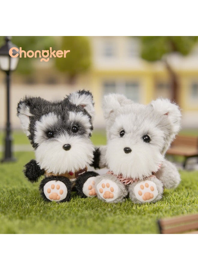 Chongker Chongke Dog Plush Toy Backpack Keychain Pendant Mbti Birthday New Year Gift - Black And Silver Schnauzer - Image 4