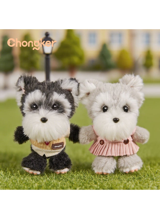 Chongker Chongke Dog Plush Toy Backpack Keychain Pendant Mbti Birthday New Year Gift - Black And Silver Schnauzer - Image 3