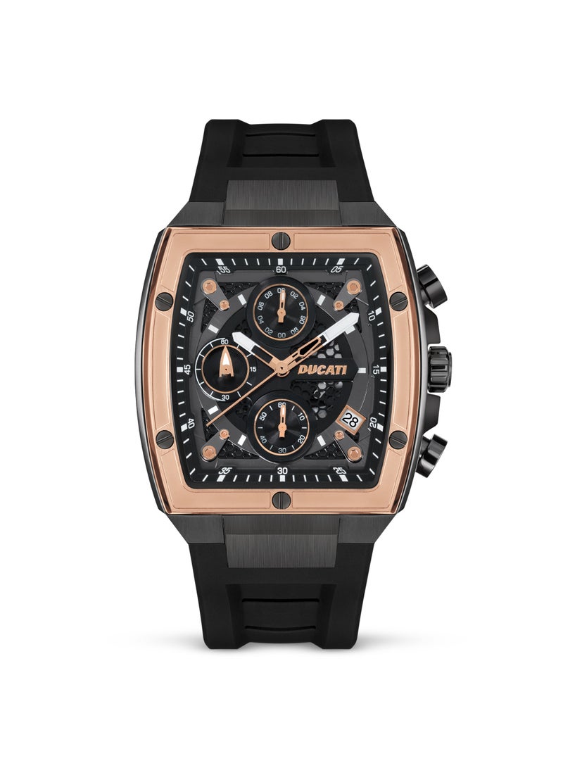 Ducati Black Dial Silicone Strap Black Chronograph Watch for Men 40mm - Image 1