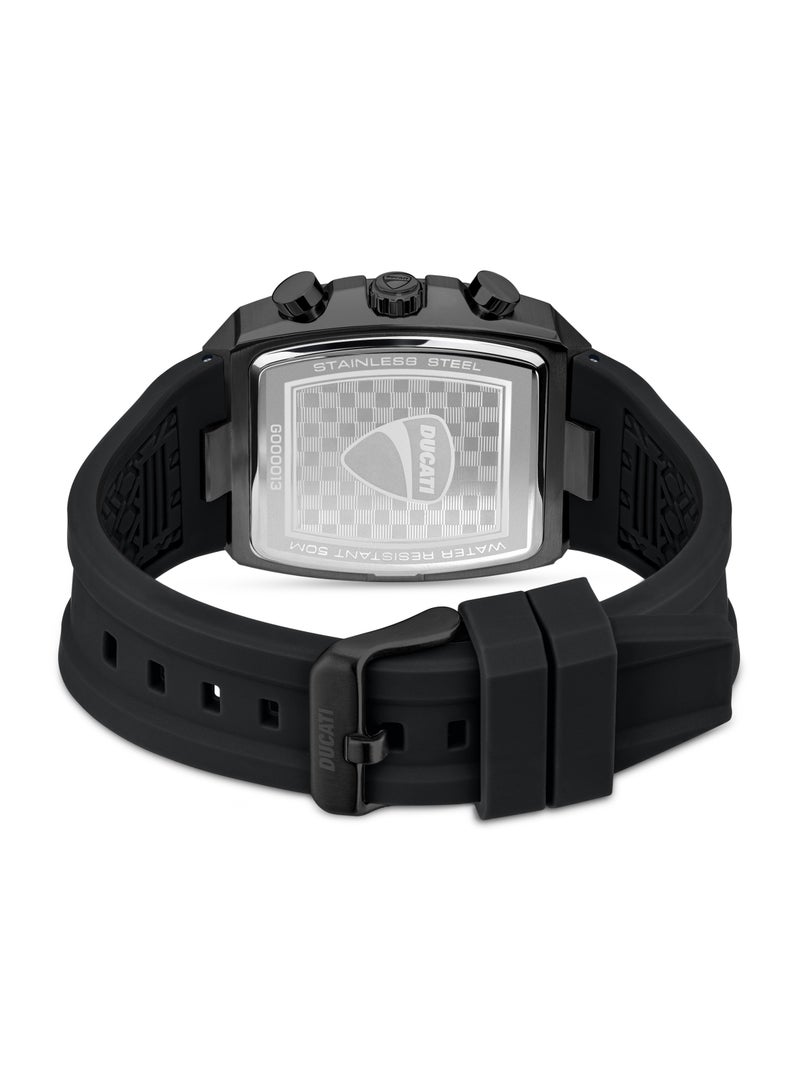 Ducati Black Dial Silicone Strap Black Chronograph Watch for Men 40mm - Image 3