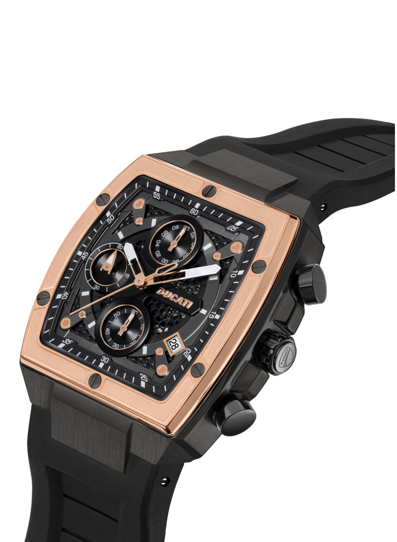 Ducati Black Dial Silicone Strap Black Chronograph Watch for Men 40mm - Image 2