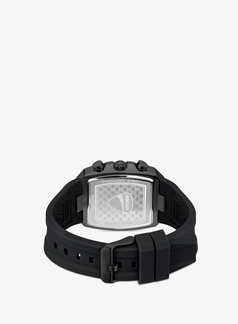 Ducati Black Dial Silicone Strap Black Chronograph Watch for Men 40mm - Image 3