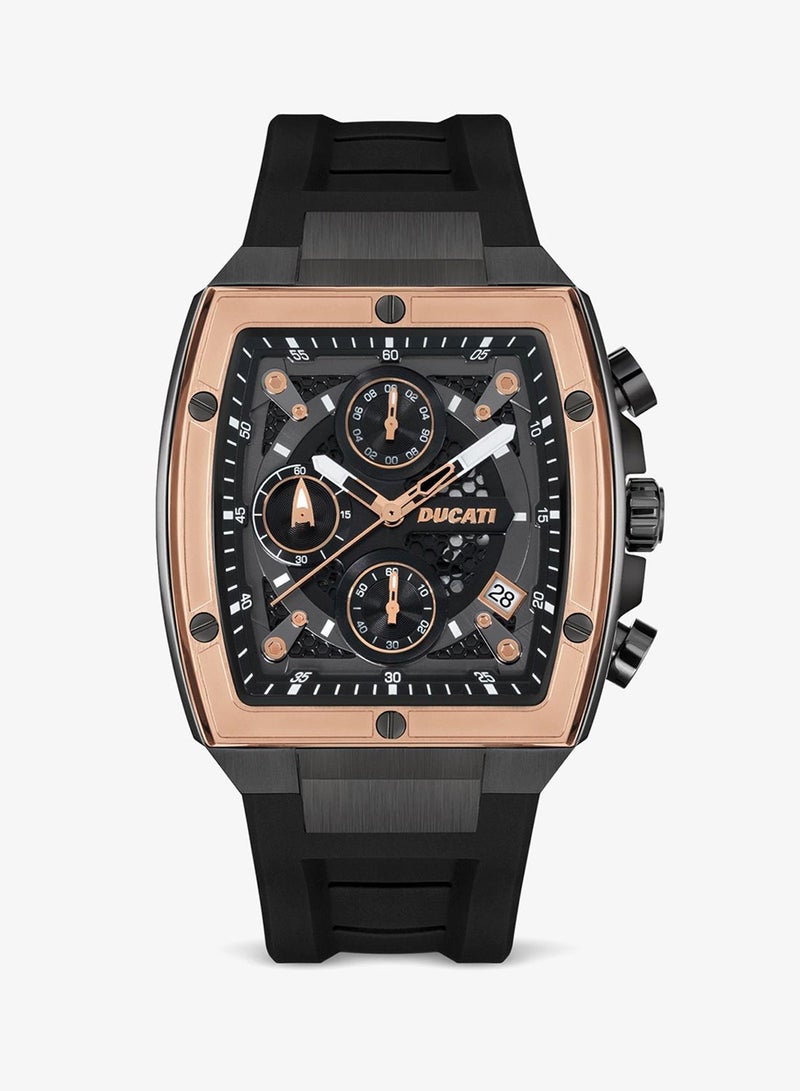 Ducati Black Dial Silicone Strap Black Chronograph Watch for Men 40mm - Image 1