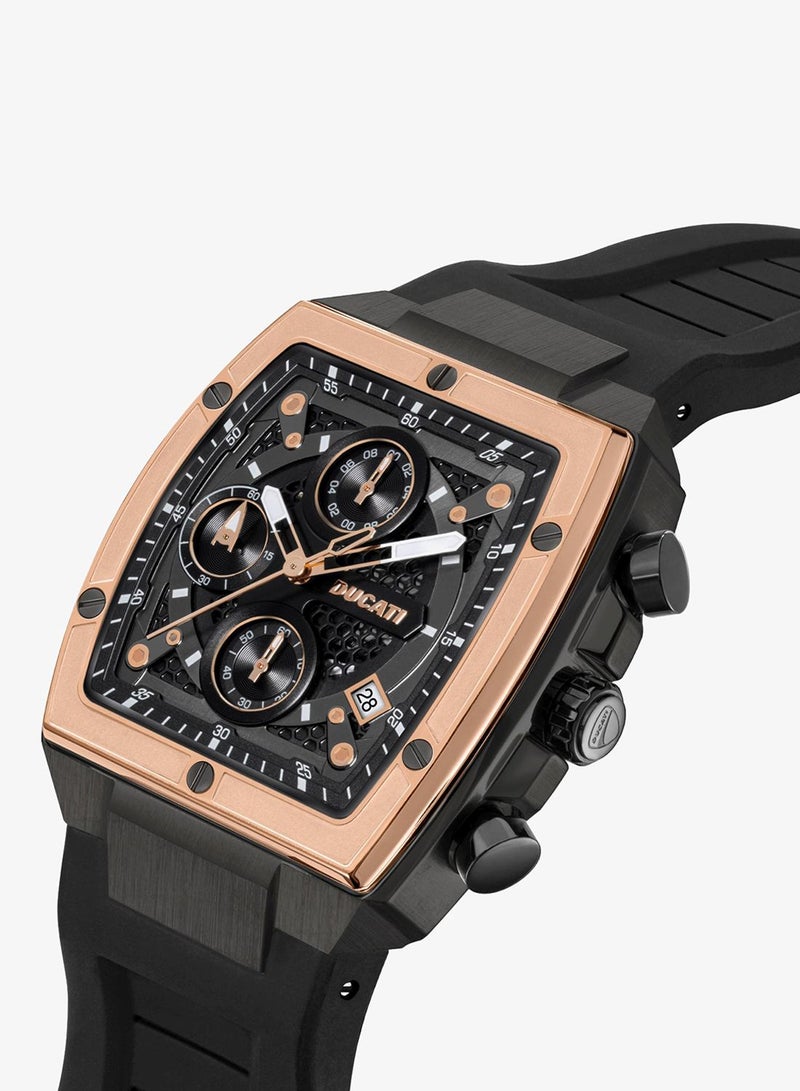 Ducati Black Dial Silicone Strap Black Chronograph Watch for Men 40mm - Image 2