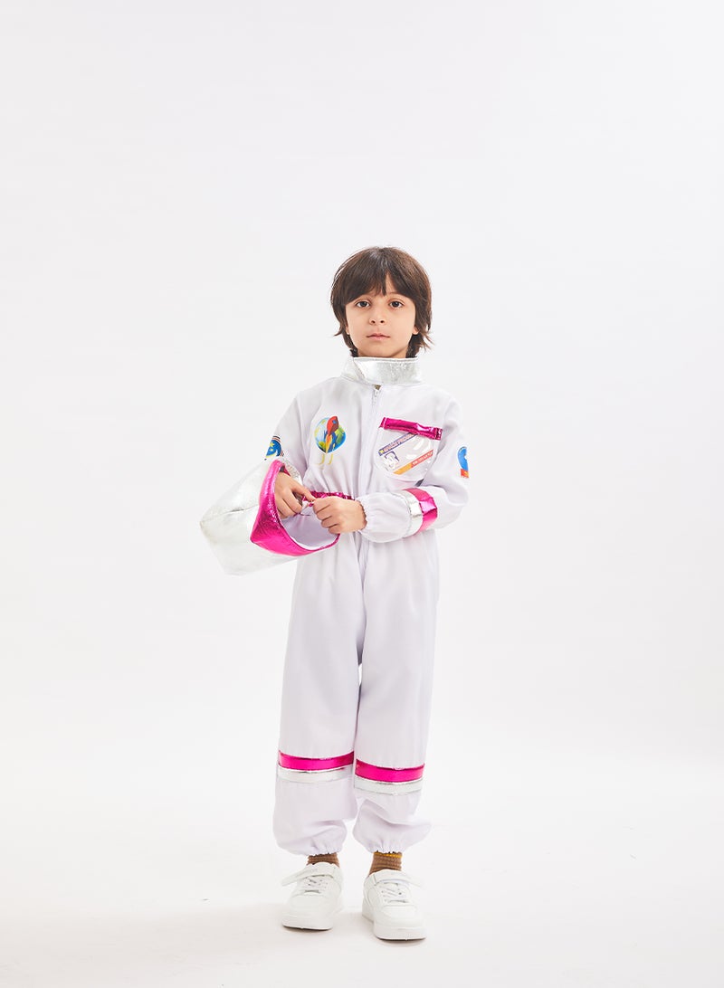 Children Astronaut Space Costume,Boys and Girls Astronaut Costume for Pretend Play,Kids Space Jumpsuit Space Pretend Dress Up Role Play Set for Kids - Image 3