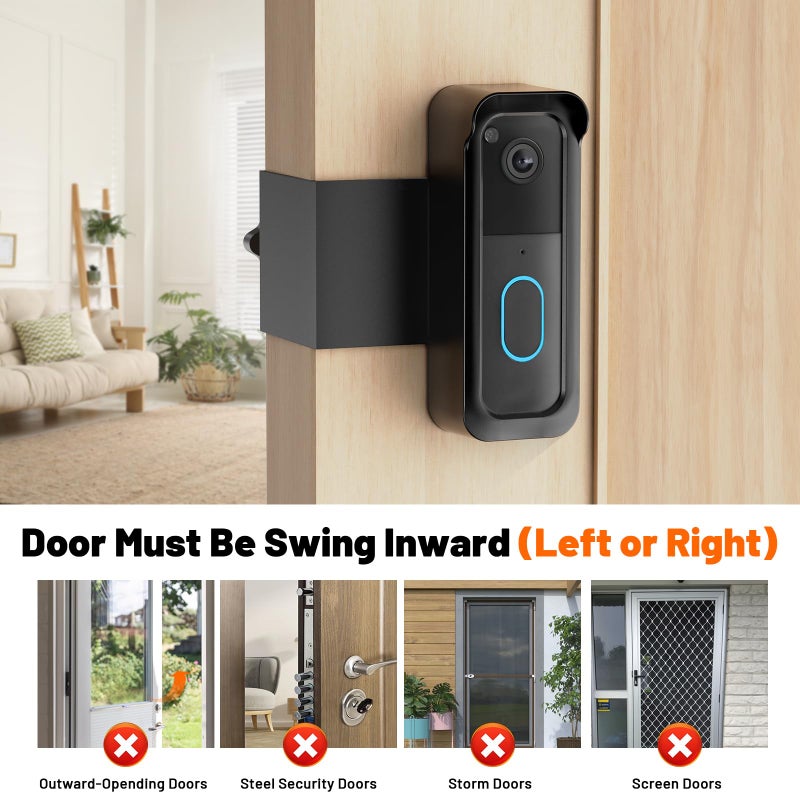 Satisure Blink Doorbell Mount, Anti-Theft Doorbell Mount for Blink Video Doorbell 1st Gen & 2nd Gen, No Block Sensor & Night Vision, Doorbell Camera Mount Bracket with Rain Cover - Image 3