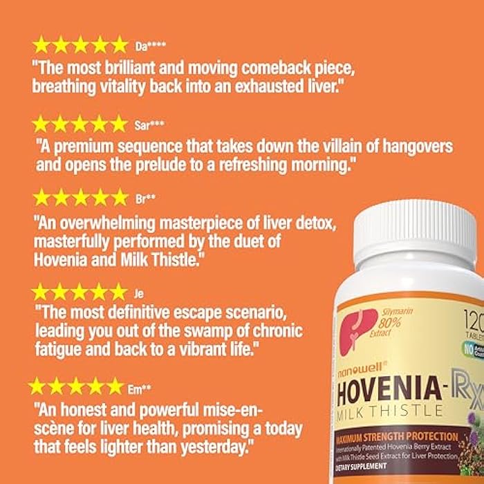 NANOWELL Hovenia-RX Milk Thistle - Liver Support Supplement with 80% Silymarin Milk Thistle Seed Extract - 120 Tablets, 30 Day Supply - Image 2