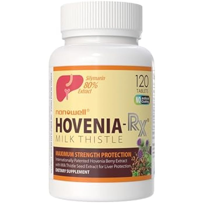 NANOWELL Hovenia-RX Milk Thistle - Liver Support Supplement with 80% Silymarin Milk Thistle Seed Extract - 120 Tablets, 30 Day Supply - Image 1