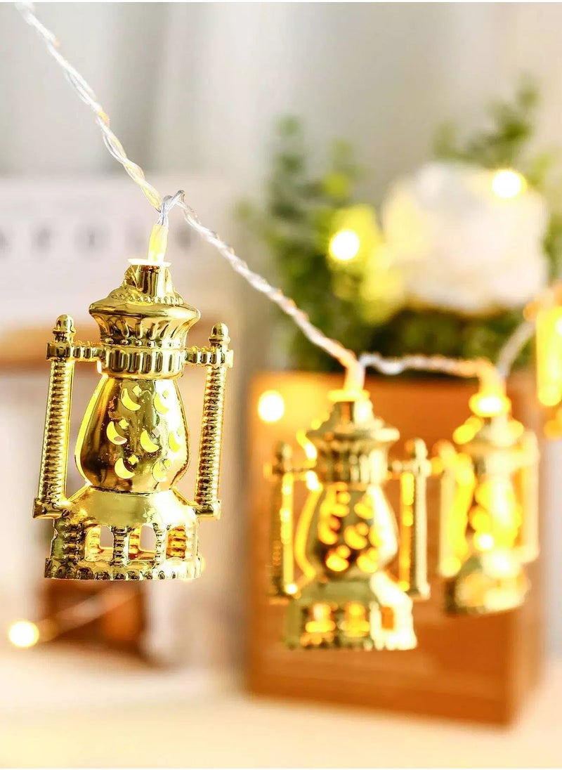 ماركة غير محددة 1 قطعة من سلسلة مصابيح رمضان مع 10 قطع من المصابيح على شكل مصباح  - Image 2