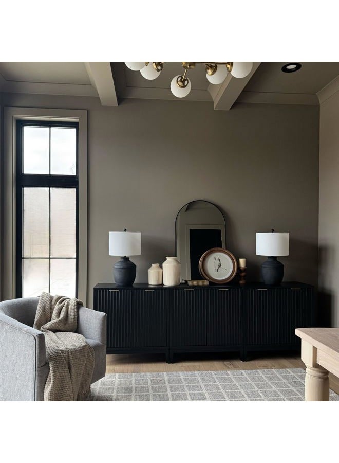 Nathan James Jasper Modern Sideboard, Kitchen Storage Cabinet with Fluted Doors, Accent Storage for Kitchen or Living Room, Black Oak - Image 5