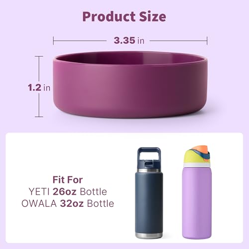 Diumepo Silicone Boot for YETI 26 oz and Owala Twist & FreeSip & Flip 32 oz Water Bottles, Silicone Sleeve Bottom for YETI 26 oz Rambler Water Bottle (Clear) - Image 2