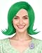 ANOGOL Hair Cap+Short Green Bob Wig Green Flip Wig Short Curly Wigs Flip End Anime Cosplay Wigs Funny Hair for Women Men 50s 60s Costume for St. Patrickâ€˜s Day Anime Cartoon Party Halloween Christmas - Image 2