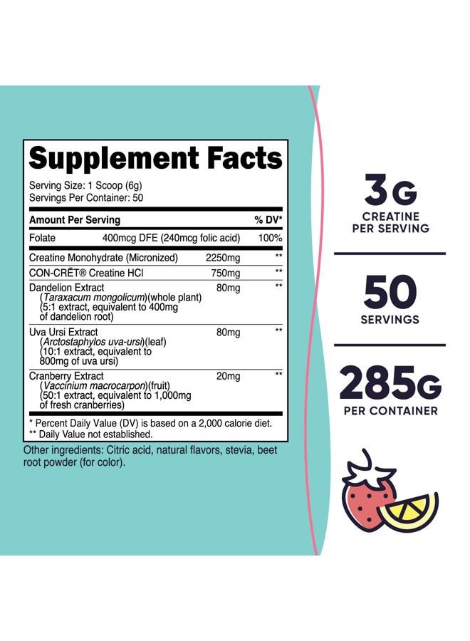 Nutricost مسحوق الكرياتين مونوهيدرات للنساء، ميكرونيزد، نكهة ليمون الفراولة، 50 حصة - نباتي، غير معدل وراثيًا، خالي من الغلوتين - Image 5
