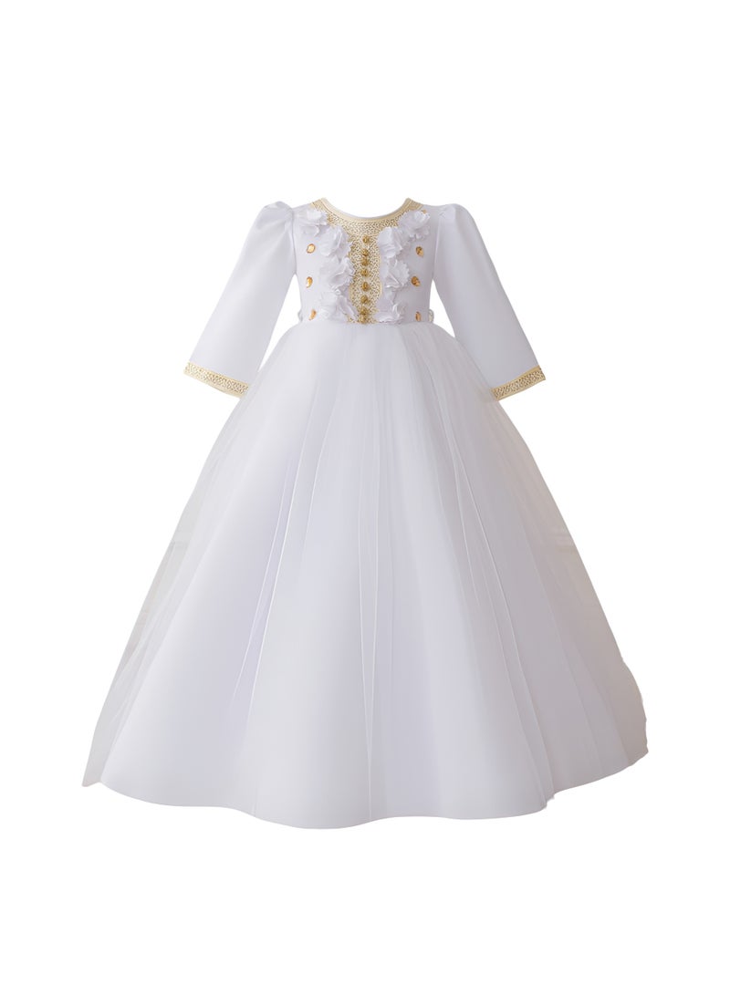 D'Daniela Luminous White Abaya Dress - White - Image 1