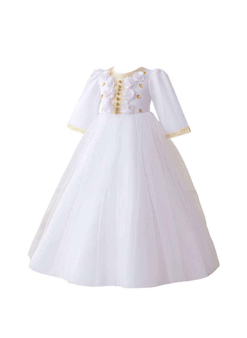 D'Daniela Luminous White Abaya Dress - White - Image 2