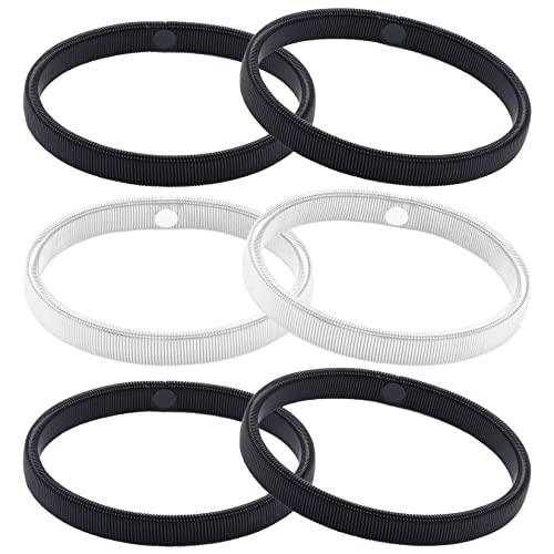 SUMERSHA 6 Pieces Shirt Sleeve Holders Stretchy Metal Armbands Anti-Slip Sleeve Garters for Men Women Silver, Black - Image 1