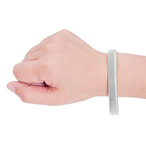 SUMERSHA 6 Pieces Shirt Sleeve Holders Stretchy Metal Armbands Anti-Slip Sleeve Garters for Men Women Silver, Black - Image 5