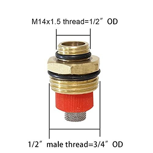 Joywayus Brass Misting Spray Nozzle 1/2" NPT Male 2-Holes Garden Sprinklers Irrigation Connector Water Sprinklers Mister Heads Fitting with Filter Mesh (Pack of 3) - Image 2