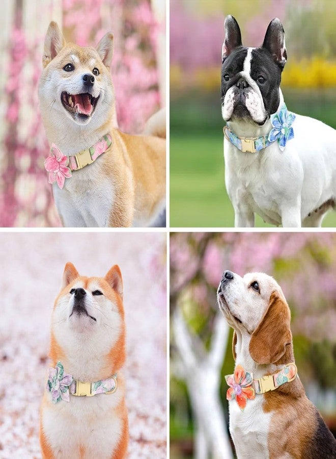 Beirui Cute Girl Dog Collars for Female Dogs, Floral Dog Collar with Spring Flower Patterns, Soft Purple Pet Collars for Small Medium Large Dogs(Purple Flower,S) - Image 5