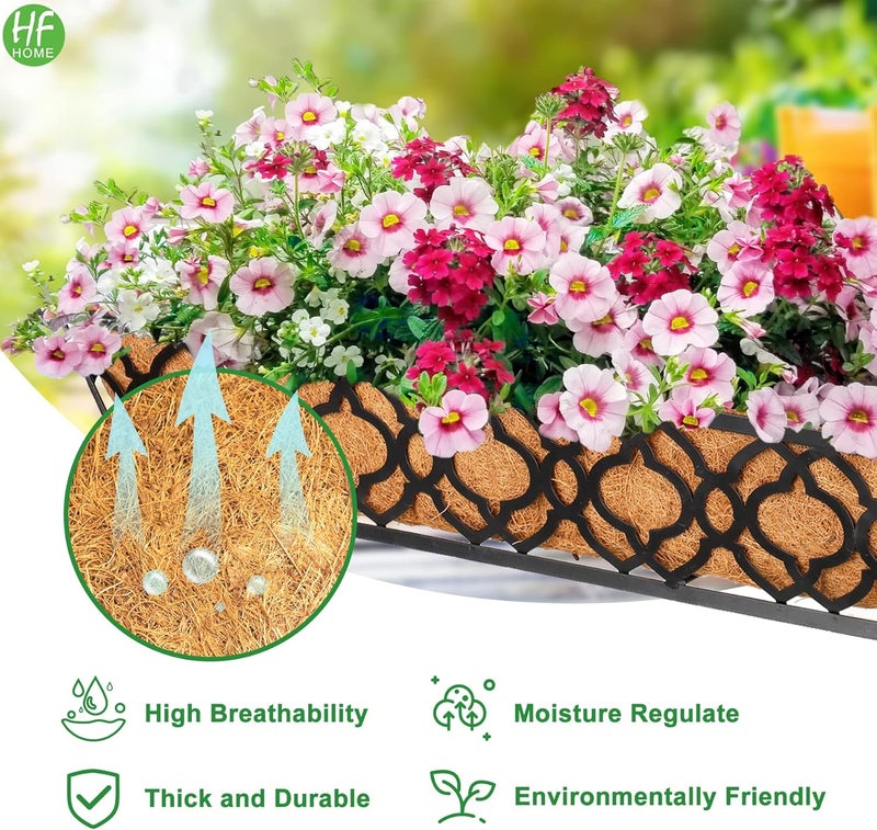 HFHOME 2Pcs 24" Trough Coco Fiber Replacement Liner, 24 inch Window Deck Coco Replacement Liners for Window Box - Image 3