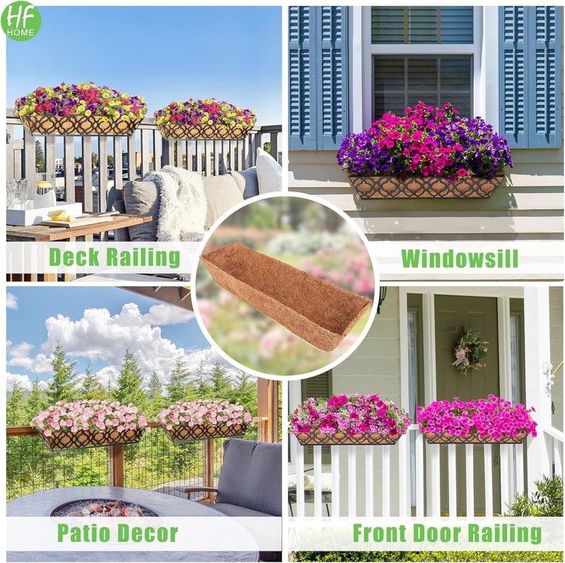HFHOME 2Pcs 24" Trough Coco Fiber Replacement Liner, 24 inch Window Deck Coco Replacement Liners for Window Box - Image 5