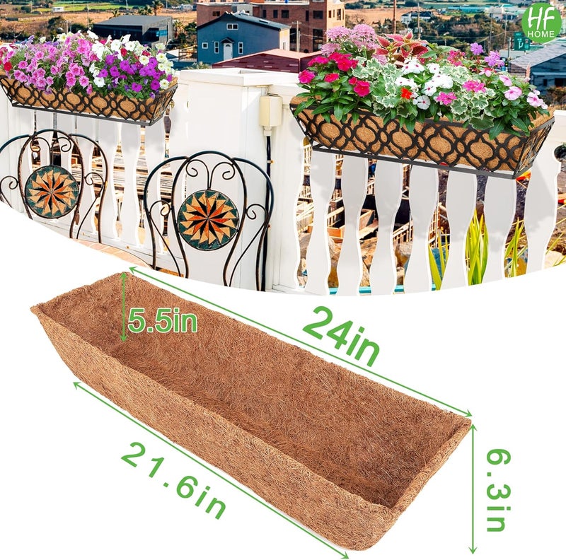 HFHOME 2Pcs 24" Trough Coco Fiber Replacement Liner, 24 inch Window Deck Coco Replacement Liners for Window Box - Image 2