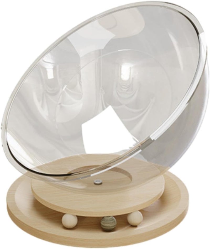 Cat Beds Space Capsule Cat Bed Sleeping Nest Cat Hammock Wooden Stand Acrylic Transparent Furniture Suitable for Indoor Cats Pet Resting Gift, Density Board L - Image 1